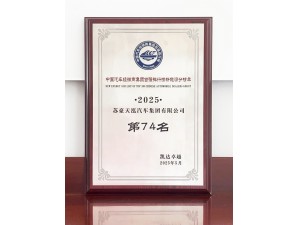 2025中國(guó)汽車經(jīng)銷商集團(tuán)百強(qiáng)排行榜新能源分榜單第74名